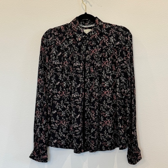 Maeve Tops - Maeve Anthropology Floral Black Blouse Size US 2